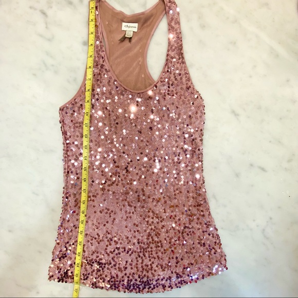 Women's Size XS Sleeveless Dusty Rose Sequined front and back / Tank Top - Picture 7 of 7